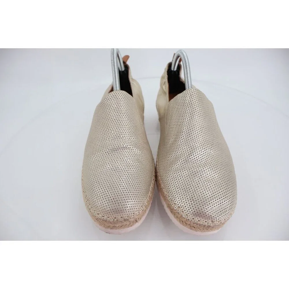 Gentle Souls Women's 10 Lara A-Line Sporty 2 Espadrilles Gold Leather Flats